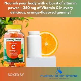 Spring Valley Vitamin C Gummies- Immune Health for Adults 250 mg 150ct (Pack of 1), Boxed by Fusion Shop Store