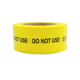 ChromaLabel 2 Inch Do Not Use Continuously Imprinted, Clean Remove Adhesive Neon Yellow Tape with Black Imprint, 40 Yard Roll