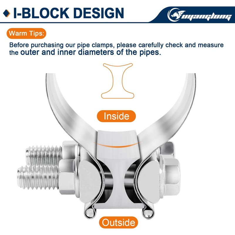 2.25 Inch Exhaust Clamp, 2 1/4'' Lap Joint Band Clamp