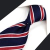 S&W SHLAX&WING Men's Striped Long Necktie, Blue, Red, Striped, Business,