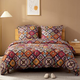 ATsense Set of 2 Cushion Covers, 40 x 60 cm, 100% Cotton, Colourful Pillow Case with Zip, Super Soft Premium and Hypoallergenic, Super Comfortable Cushion Cover (Boho, Paisley)