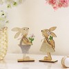 com-four Set of 2 Decorative Stands for Easter, Easter Bunnies