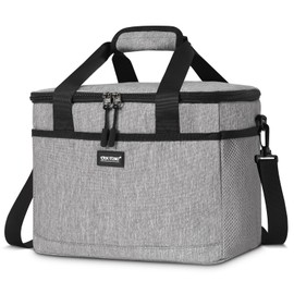 CALIYO Cool Bag, Lunch Bag, Foldable for Men and Women, Insulated Bag with Zip for Work, School and Travel, 8.5 L / 15 L / 24 L (Grey)