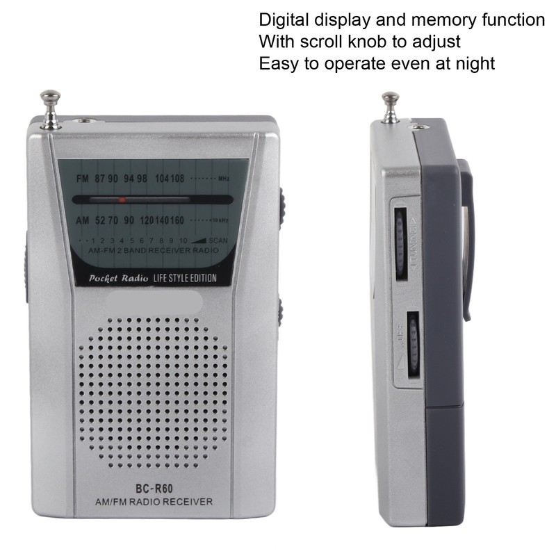 Mini AM FM Radio Manual Operation Easy Adjustment Memory Function