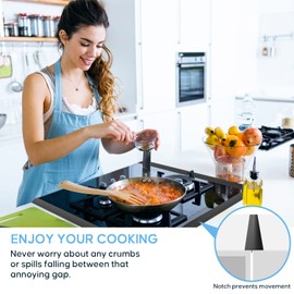 ストーブカウンターシリコン製ギャップカバー、コンロカバー、ロングギャップフィラーは、キッチンカウンター、ストーブ、オーブン、洗濯機に使用できます、63cm長さ2枚黑