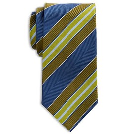 Oak Hill Premium by DXL Men's Big and Tall Striped Silk Tie Green