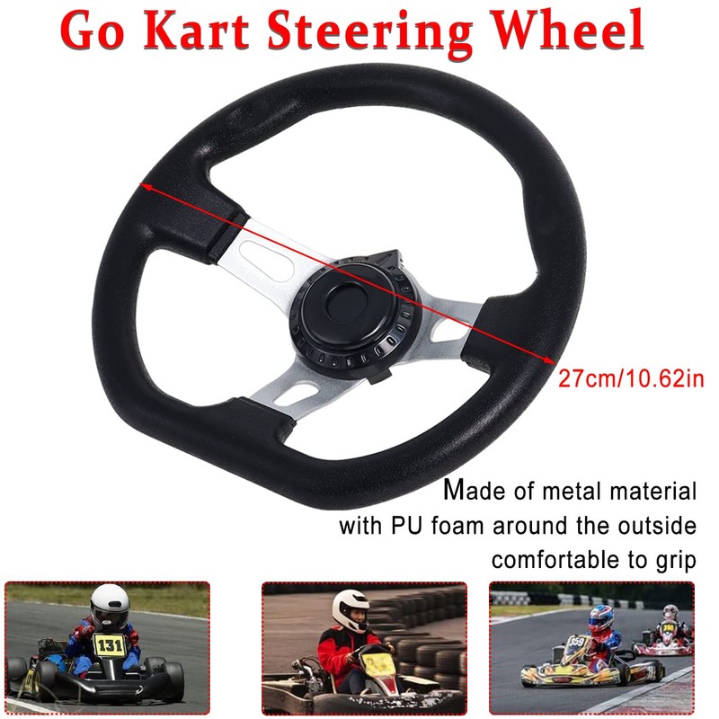 Go Kart Brake Throttle Pedals with Automotive Steering Wheels,71" Cable