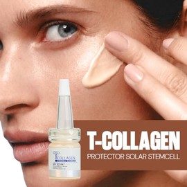 SEYOUL T-Collagen Sérum Bloqueador Solar Facial SPF50+ PA++++ con Colágeno y Centella Asiática, Sin Marcas Blancas, Antiedad - Caja con 4 Frascos de 5