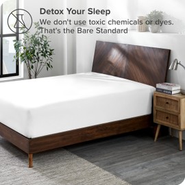 Bare Home 100% Organic Cotton Jersey Fitted Sheet - Full Size - Ultra Soft - Deep Pocket Fitted Sheet - 100% Cotton - Ring Spun Yarns (Full, White)