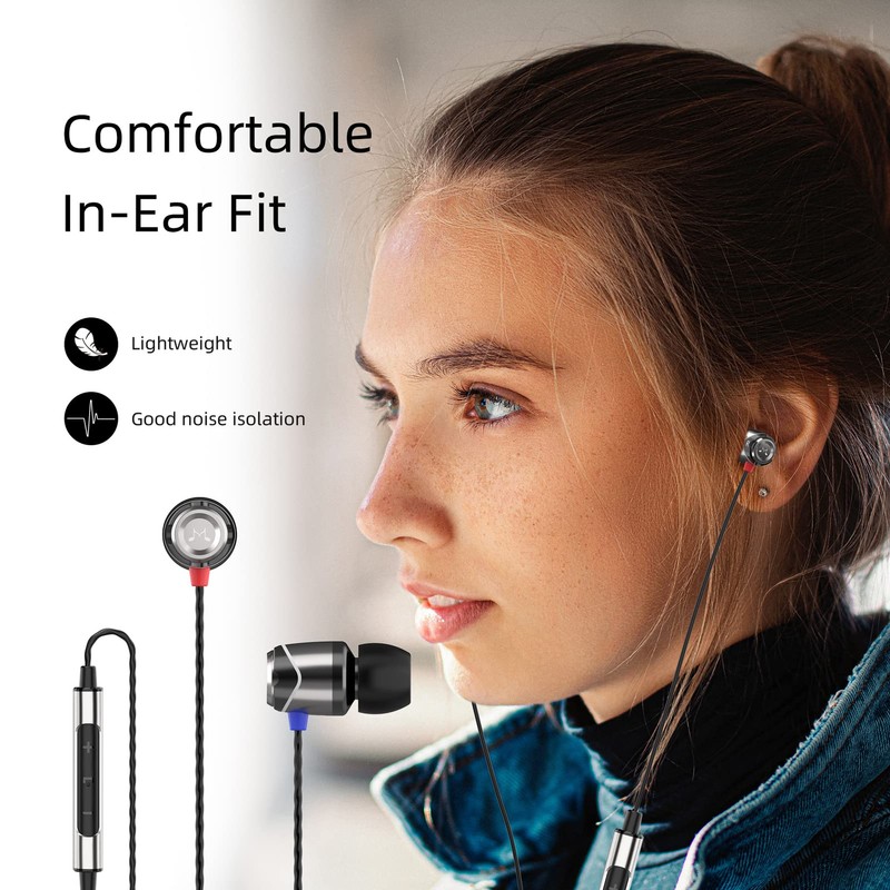 Soundmagic E10C In Ear Isolating Earphones with Microphone - Silver/Black