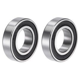 sourcing map 6005-2RS Deep Groove Ball Bearings 25mm Bore 47mm OD 12mm Thick Double Sealed Chrome Steel 2pcs