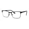 Mens Metal Half Rim Rectangular Reading Glasses All Black +3.5