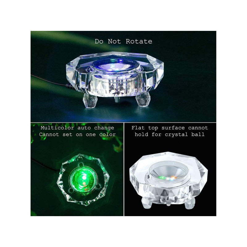 click2go Crystal Led Light Multicolor Illuminated Display Base - Color