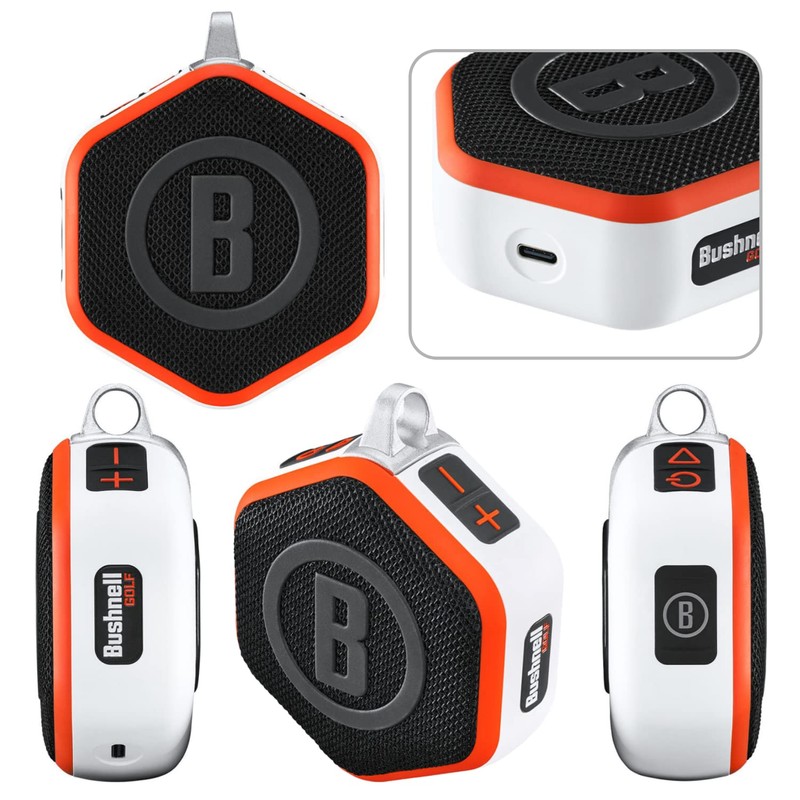 Bushnell Wingman Mini Orange/White GPS Bluetooth Speaker with Wearable4U Ultimate