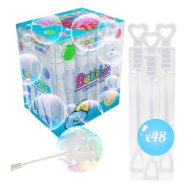 Genérico 48 Tubos de Burbujas en Gel con Tapa de corazón, Color Blanco, Muy Bonitas para Fiestas, Eventos y sobre Todo Bodas