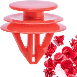 Rexka 15pcs Upper Quarter Trim Lower Overhead Console Clip Red Nylon 90467-09240 for Toyota Lexus Tacoma Camry C-HR Prius