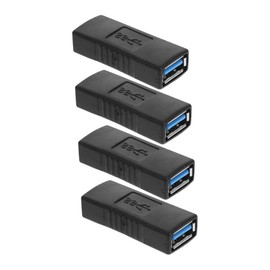 KICHOUSE 4 Pcs USB Female Adapter Dual Port Connector for Data Transfer Portable USB Extender for Home Office Travel