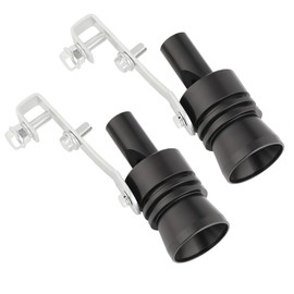 ISINMOTOR 2PCS Car Turbo Whistle Exhaust Pipe Sounder, Car Blow Valve Tip Metal Simulation Muffler, Sound Wave Imitator Booster, Universal Modification Accessories for Most Cars Motorcycles (XL-Black)