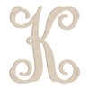 Wooden Letter 4" Blank K Vine Monogram Font MDF (Various