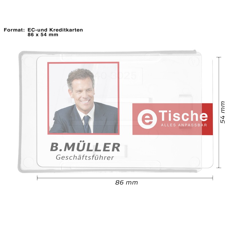 Karteo Card Holder Transparent Open [Pack of 1] ID Card