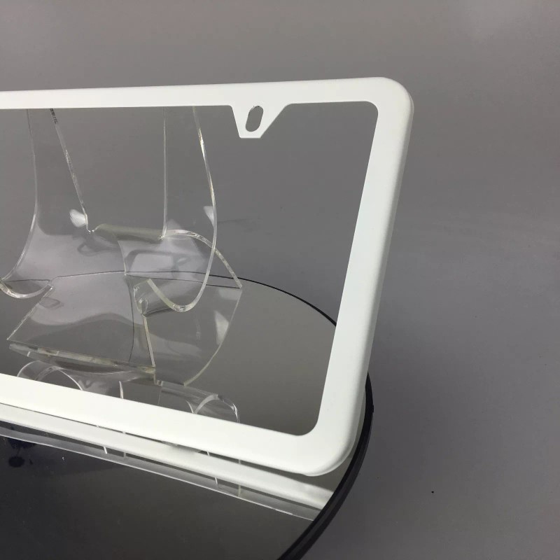 MotorVehicleParts Powder Coated Flat White Slim 2 Hole Stainless Steel