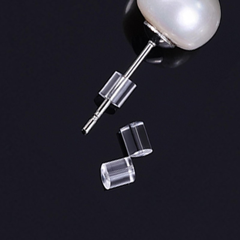 Clear Silicone Earring Backs, 200 Pack Hypoallergenic Replacement Stoppers for