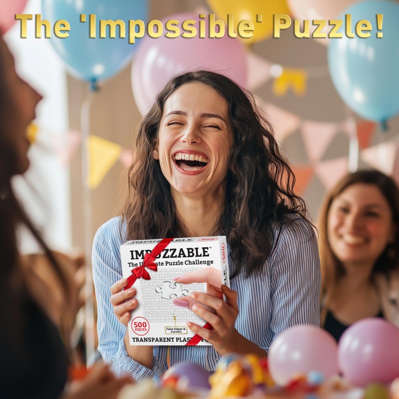 Funwares 500-piece ImPuzzable Clear Puzzle – Insanely Hard Brain Teaser