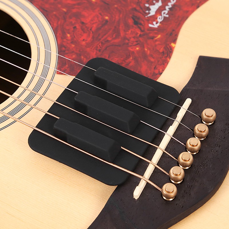 Guitar Mute Pad Sound Hole Cover Black Silicone Musical Instrument