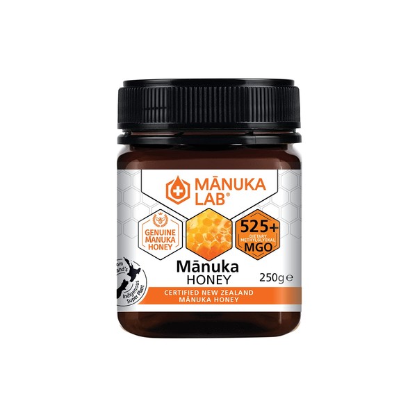 Manuka Lab Certified MGO 525+ Manuka Honey - Antimicrobial Powerhouse for Wound and Skin Healing | Premium Quality Honey from New Zealand, Manuka Honey 250g