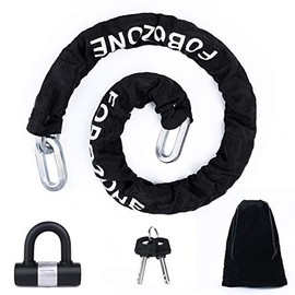 Heavy Duty Chain Lock, with U-Lock, Chain:120cm Length x 12mm Dia,Made of Manganese Steel, Non-Corrosive, Durable, Protector of Valuables