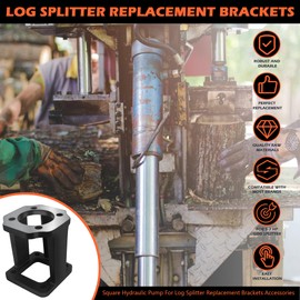 Rendasun Log Splitter Replacement Brackets, Hydraulic Pump Mount for 5-7 Hp Engines. Compatible With Husky, Splitmaster, Speeco, Oregon 20, 21, And 22 Ton Units. Cast Iron, Black, Wall Mount