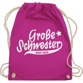 Shirtracer - Sibling brother and sister - Große Schwester since 2022 - Gym bag and fabric bag made of cotton, 1 Fuchsia, Einheitsgröße
