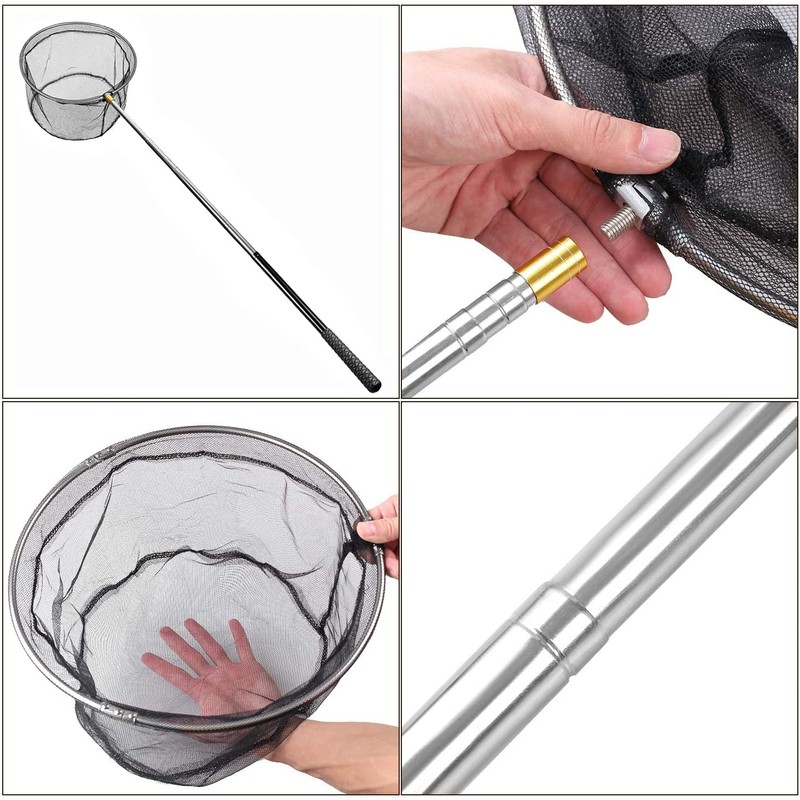 Mingjieus Pool Skimmer Net with Stainless Steel Telescopic Pole,58" Extendable