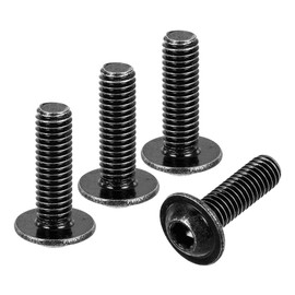 uxcell 35Pcs M6-1x20mm Flanged Button Head Socket Cap Screws, Carbon Steel Socket Drive Fasteners Bolts, Fully Thread Machine Screws, Black