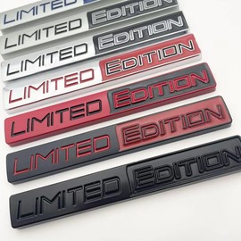 1pcs 3D Metal Limited Edition Emblem Car Logo Trunk Lid Badge Sport Turbo Decal Replacement for Universal Vehicle, Car, SUV, Truck (Black)