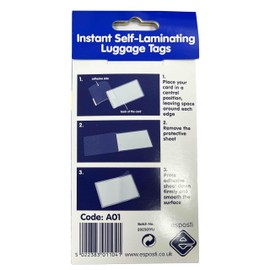 Esposti Self Laminating Luggage Tags 5 Sets Per Pack Suitable for Business Cards - 66 x 105 mm