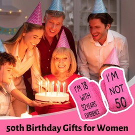 SwirlColor 50th Birthday Socks for Women, Comfortable Pink Fluffy Socks Womens Creative 50th Birthday Gifts for Women