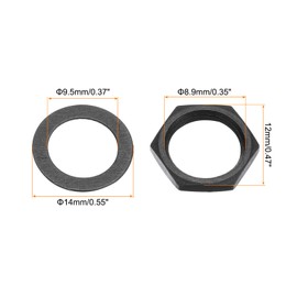 MECCANIXITY 8 Set Guitar Nuts and Washers M9 Guitar Input Output Jack Socket Nuts Grey Black for Guitar Bass