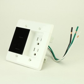 Element-Hz Power Series In-Wall Surge Protector w/Recessed Dual Outlet, 1080 Joules