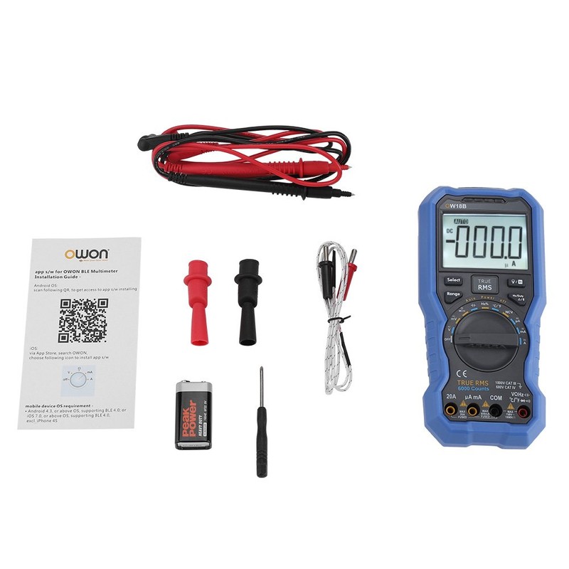 Digital Multimeters, OW18B Bluetooth Digital Multimeter Data Logger AC/DC Voltmeter