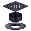 UNI-DRAIN Shower Drain Square 4 Inch with Flange, Drain Grate