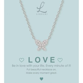 LIHELEI Women's Necklace with Pendants, 925 Sterling Silver Women's Cubic Zirconia Chain Plate Silver Gift for Women, Cubic Zirconia