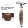 Professional Men Bamboo Handle Manual Shaver Portable Beard Body Hair