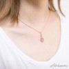 ALOHAMONI Pink Opal Necklace Cubic Zirconia CZ Diamond Pink Gold