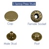 WedDecor 15mm S-Spring Press Studs 4 Part Snap Fasteners Sew