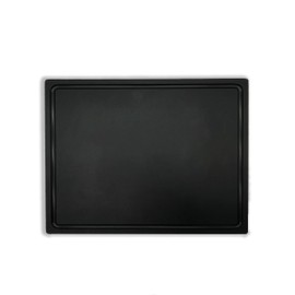 Polyslice BBQ Cutting Board Premium HDPE High Density Polyethylene 18 x15 x 3/4 in – Durable Modern Design, Deep Juice Groove, knife Friendly, Easy to Clean - Ideal for Outdoor Kitchen (Black & White)