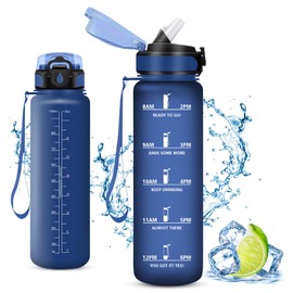 Vikaster Water Bottle with Straw 1000 ml Leak-Proof BPA-Free Sports Bottle for Camping, Yoga, Gym, School, Outdoors