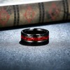 Reseldda 8mm Black Synthetic Ruby Tungsten Wedding Bands for Men