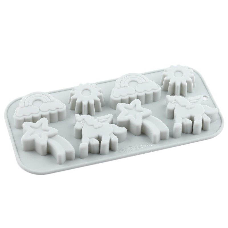 AIBOYA 8 Cavity Winged Unicorn Themed Silicone Molds Rainbow Unicorn