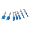 7 Pcs Straight Router Bit 8mm Shank Double Flute Wood